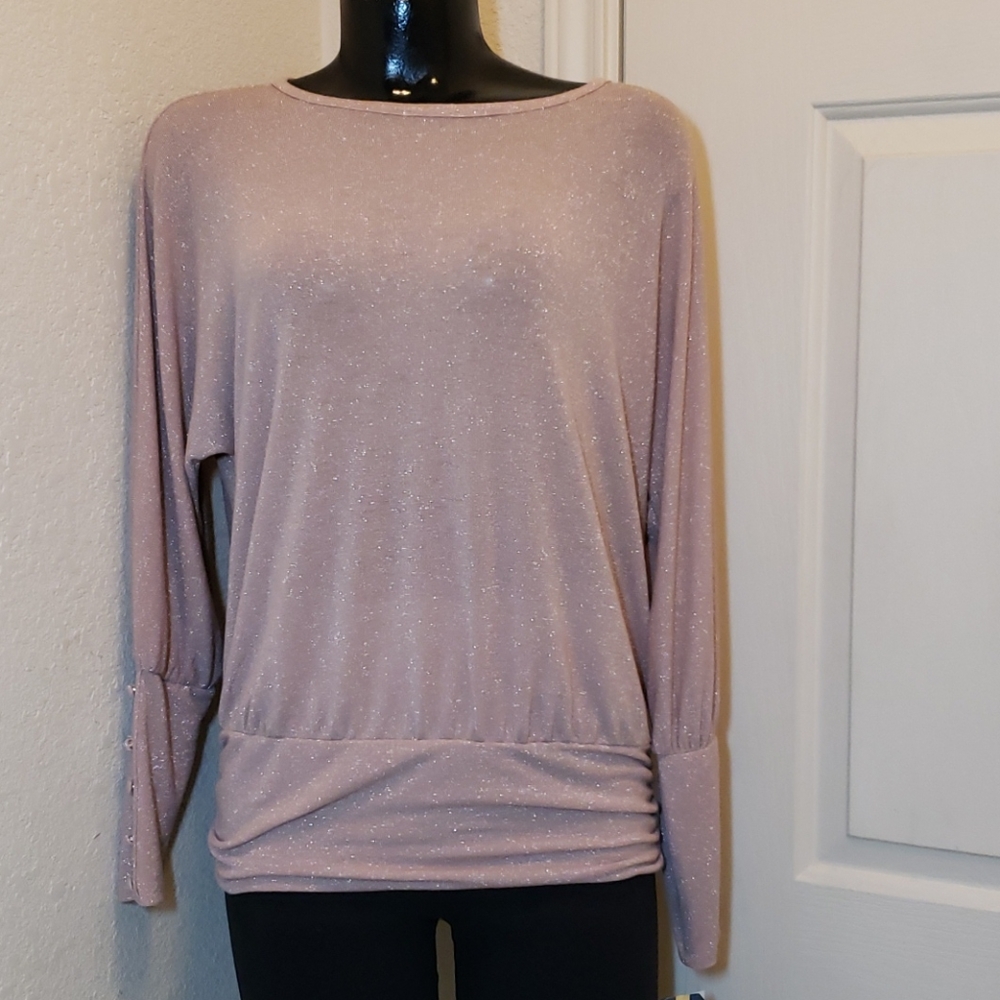 Democracy Long Sleeve Glitter Blouse